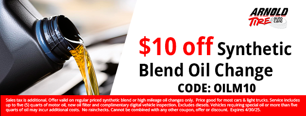 $10 off Synthetic Blend Oil Change